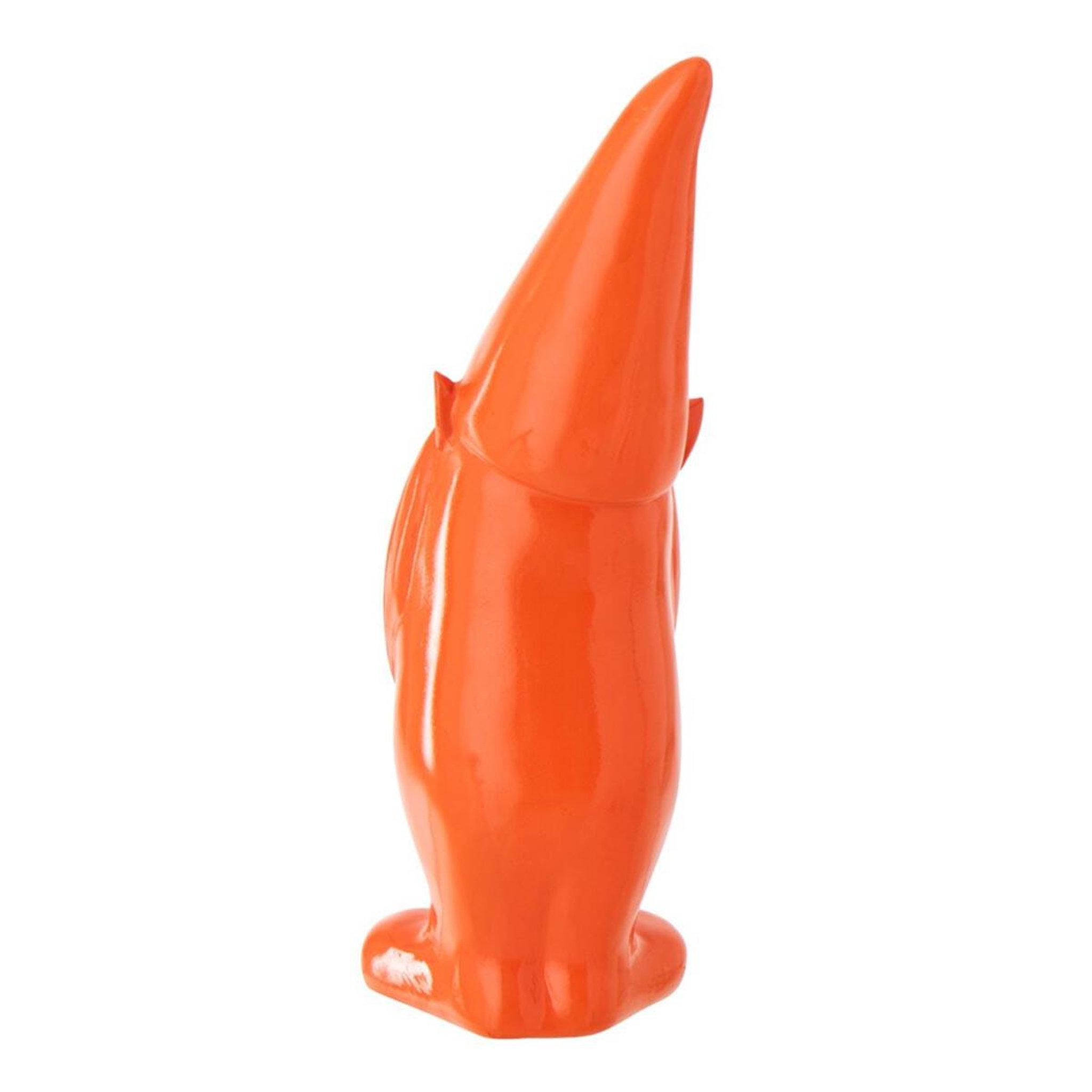 Voir la diapositive 2 : J-LINE Statuette lutin d'extérieur  gnomo  34cm orange