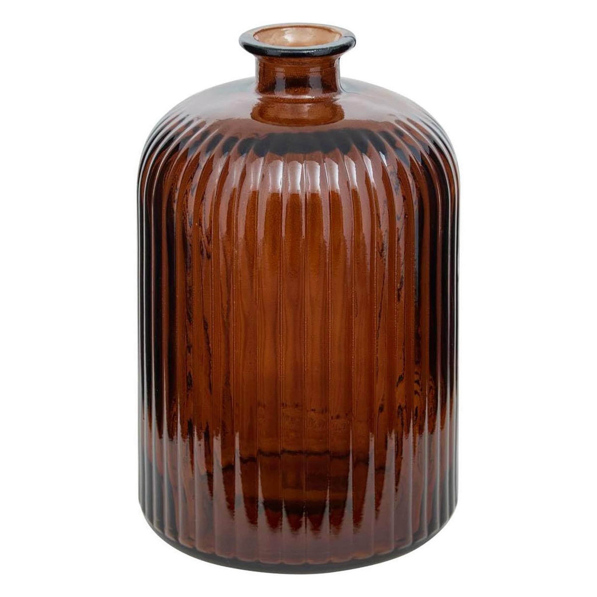 ATMOSPHERA Vase design en verre  luz  23cm ambre