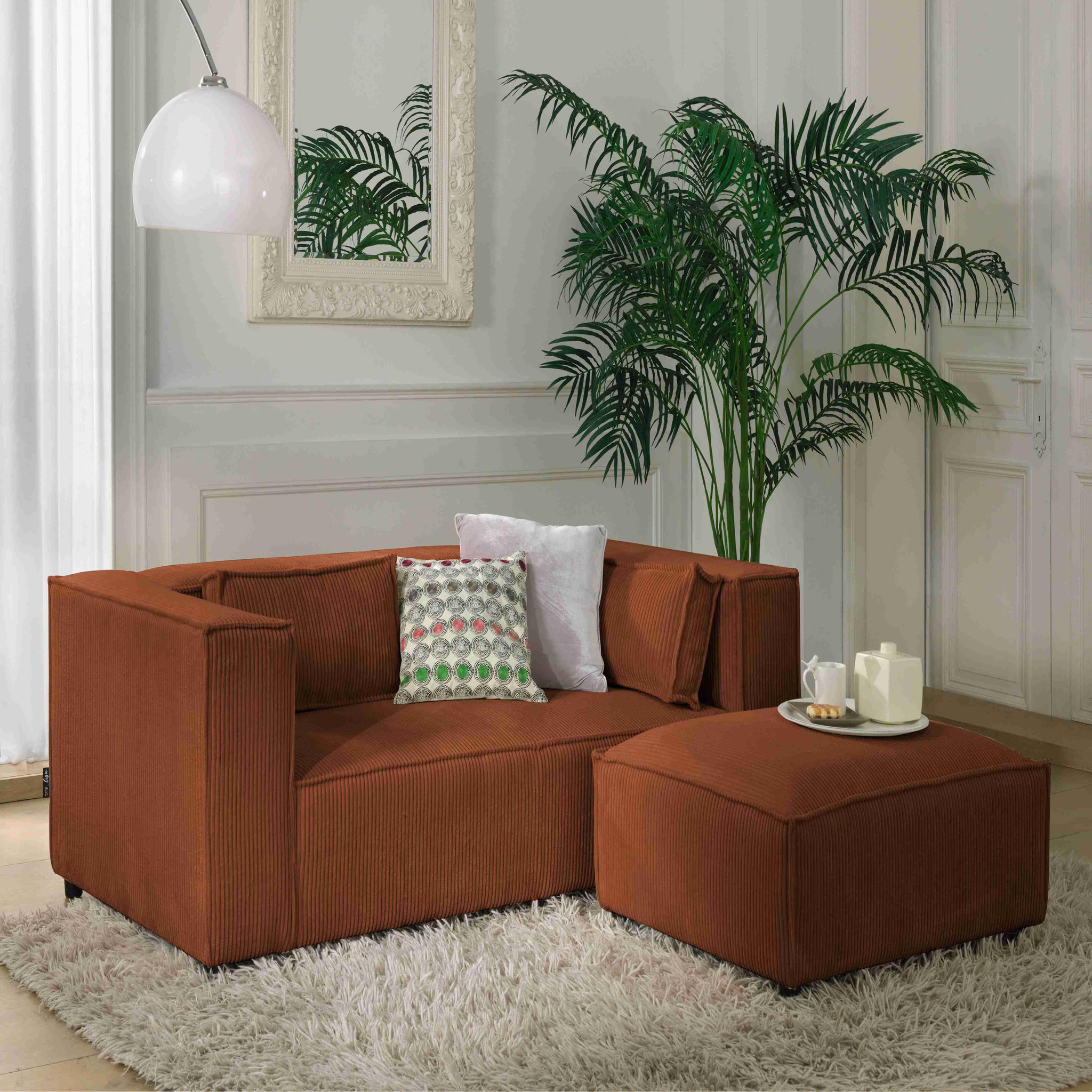 Voir la diapositive 5 : LISA DESIGN Stella - canapé fixe 2 places - en velours côtelé - style contemporain