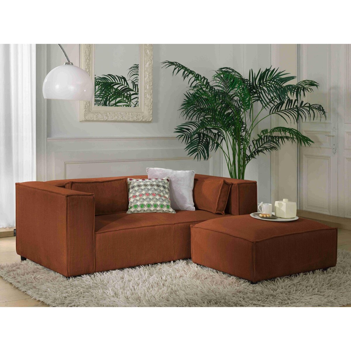 LISA DESIGN Stella - canapé fixe 2 places - en velours côtelé - style contemporain