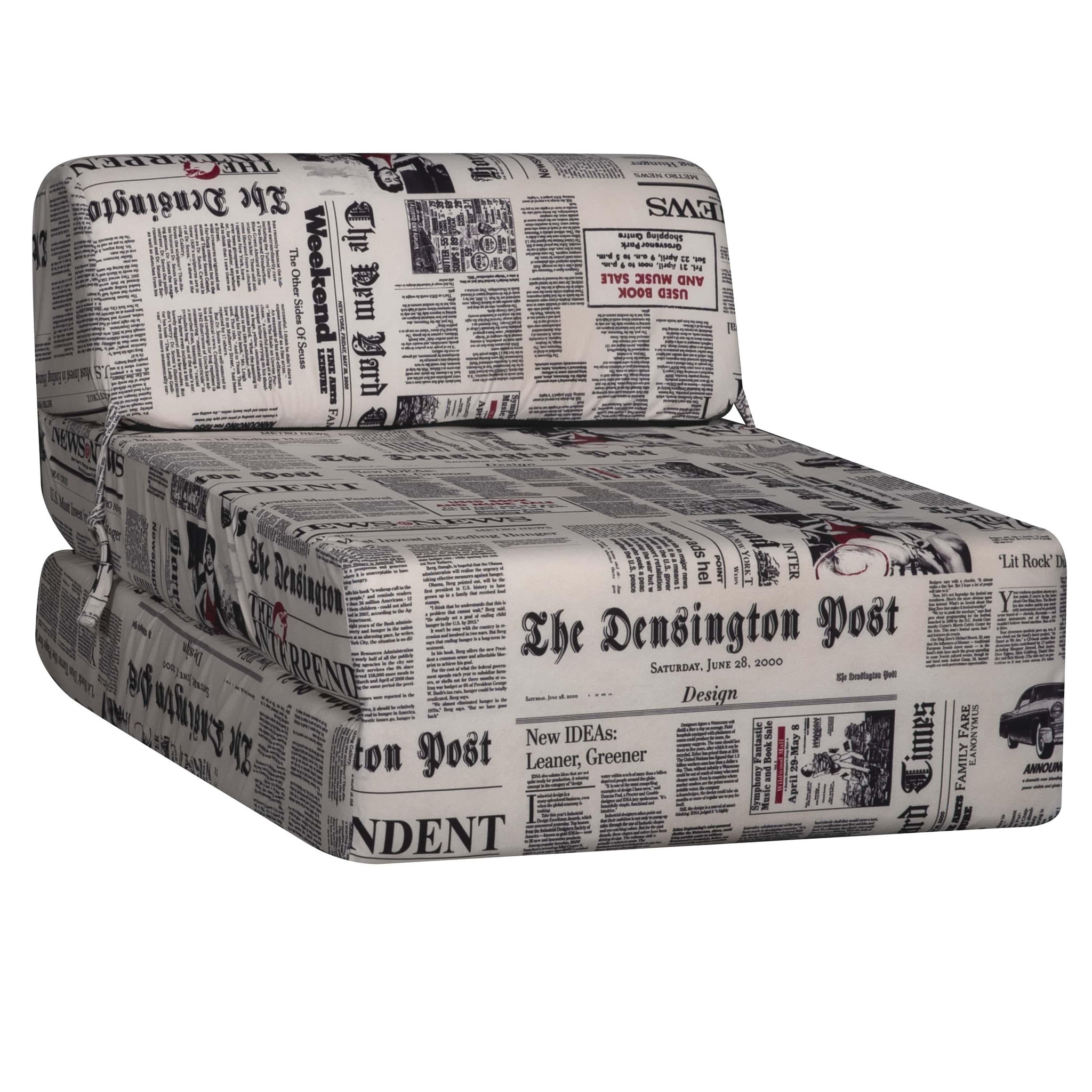Voir la diapositive 4 : Chauffeuse 1 place NEWSPAPER tissu journal