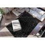 Voir la diapositive 2 : Paris Prix Tapis Géométrique à Poils Longs  Bijou  Noir & Argent