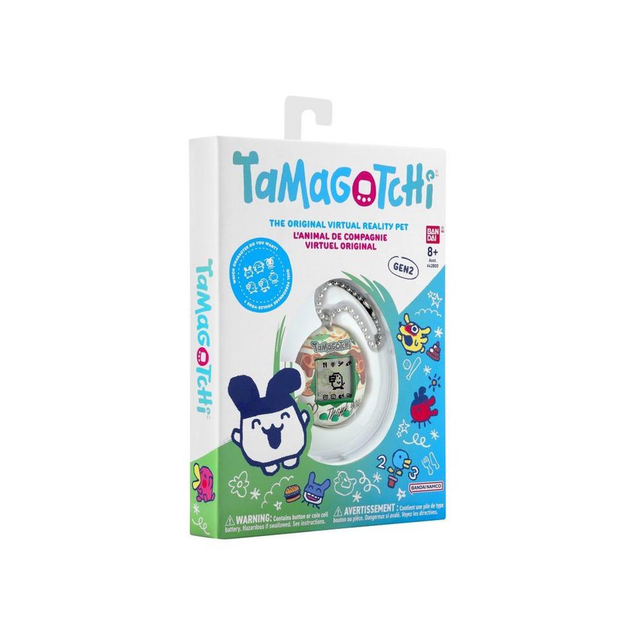 Voir la diapositive 6 : Tamagotchi GEN2 caramel nuts œuf porte-clés écran LCD couleur
