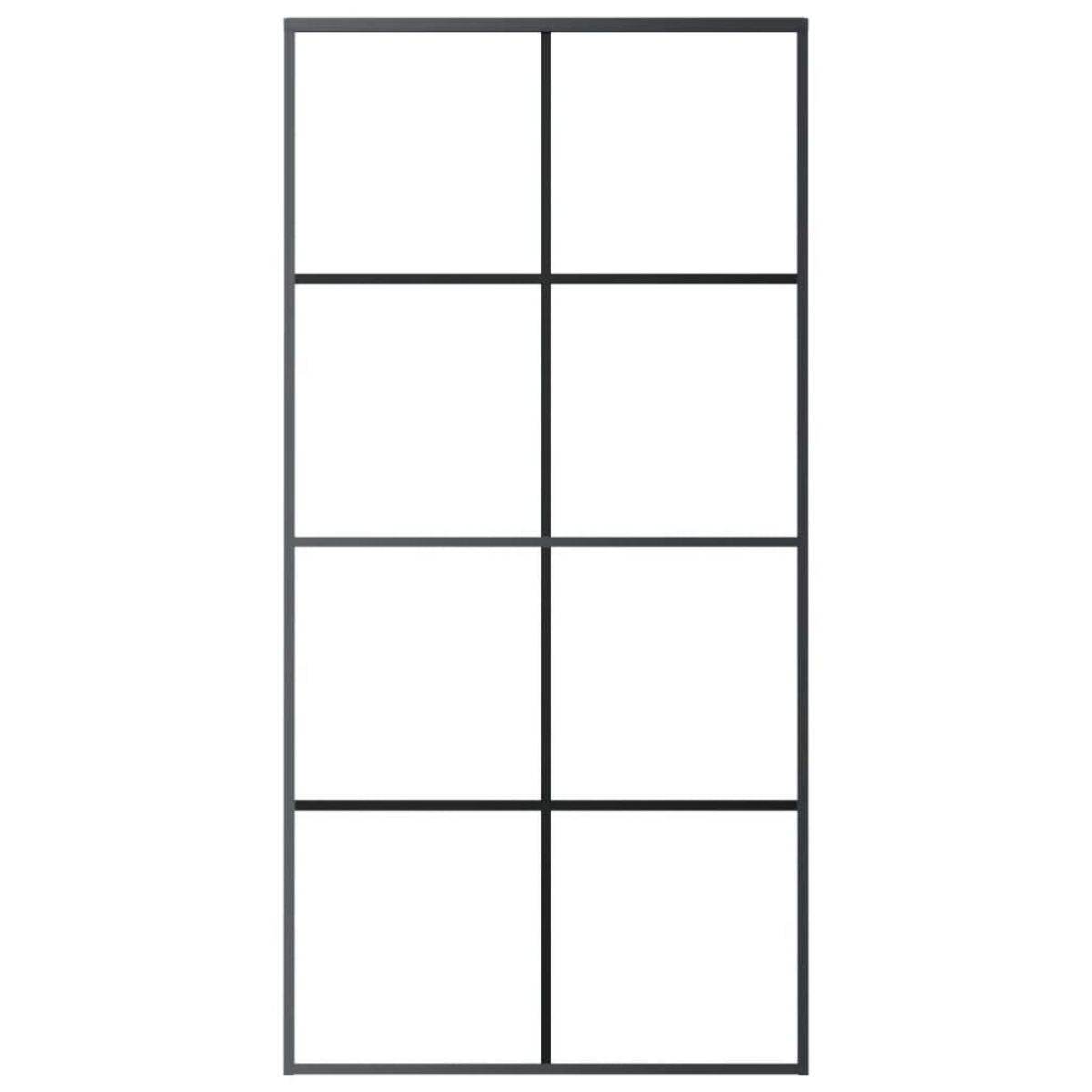 VIDAXL Porte coulissante Noir 102,5x205 cm Verre ESG et aluminium