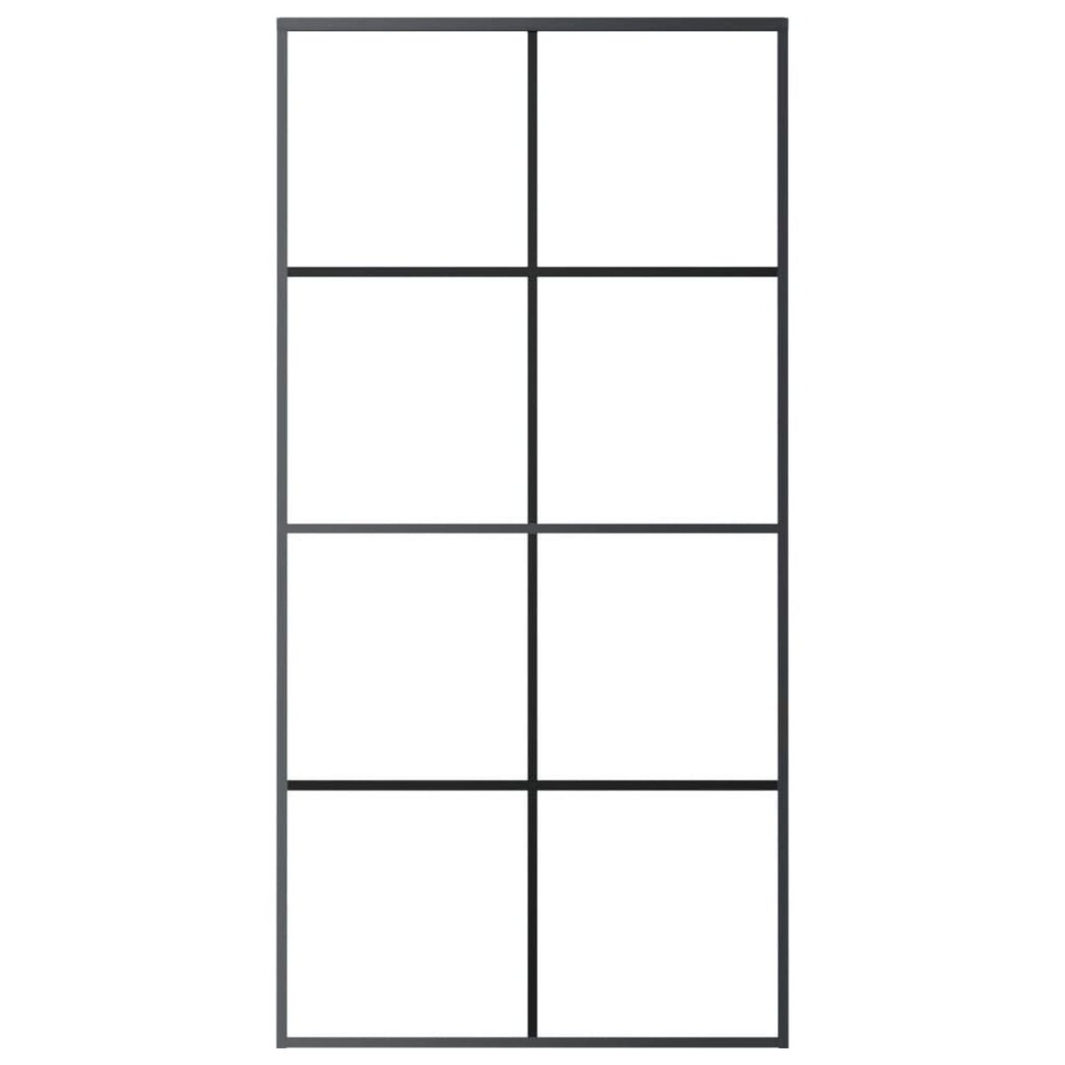 VIDAXL Porte coulissante Noir 102,5x205 cm Verre ESG et aluminium