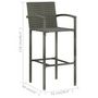 Voir la diapositive 6 : VIDAXL Ensemble de bar d'exterieur 5 pcs accoudoir Resine tressee Gris