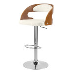 Rendez vous déco Chaise de bar réglable 62/84 cm en cuir synthétique blanc-Louis
