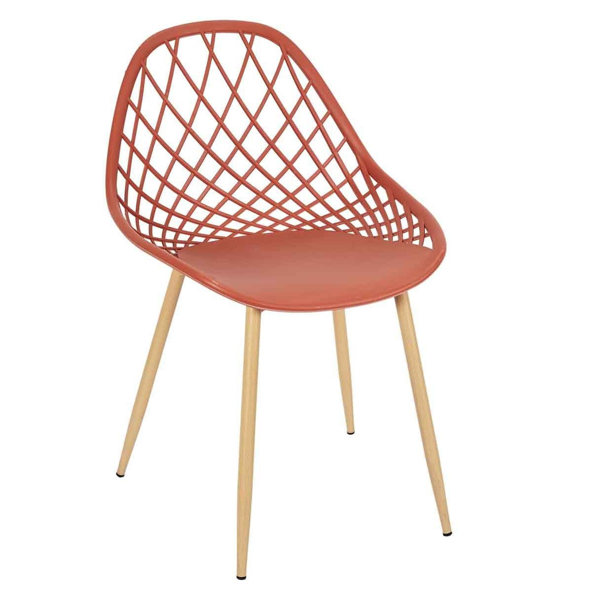 Voir la diapositive 2 : The Home Deco Factory Lot de 4 chaises design  malaga  80cm terracotta