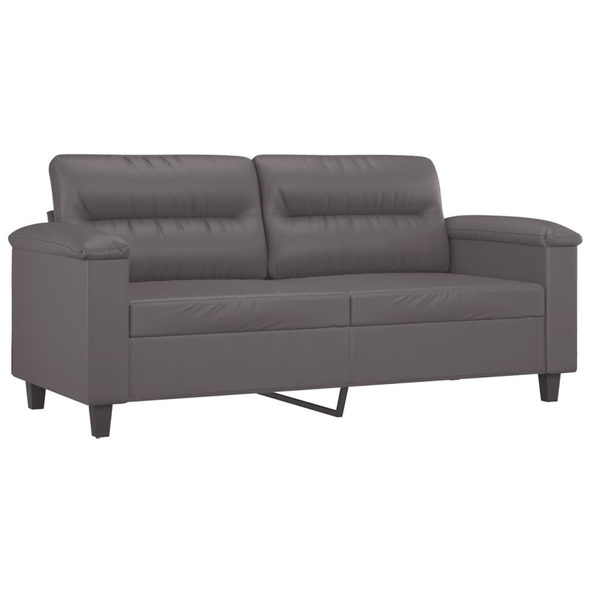 Voir la diapositive 2 : VIDAXL Canape a 2 places Gris 140 cm Similicuir