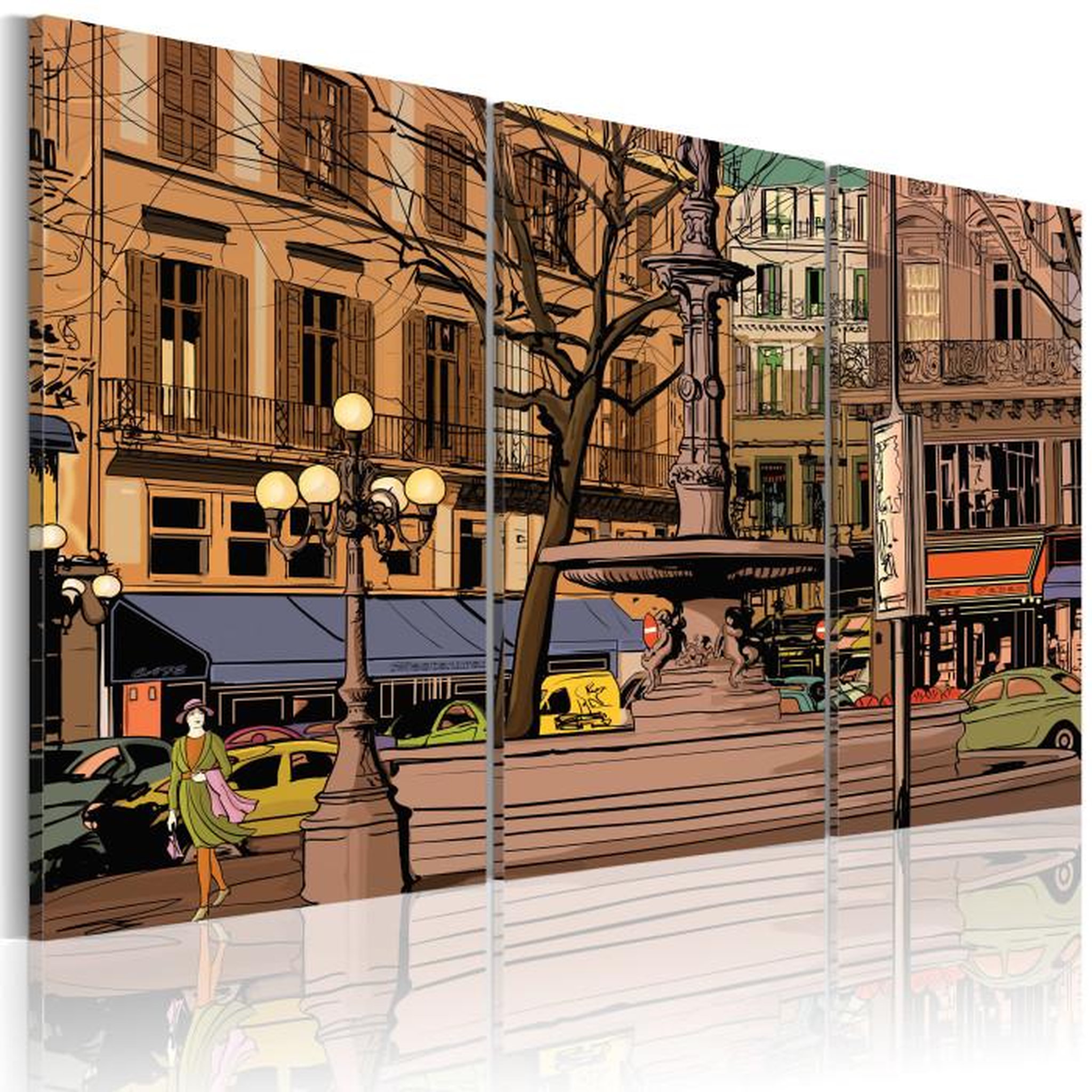 Paris Prix Tableau Imprimé  Soirée Calme à Paris. Coloris disponibles : Multicolore