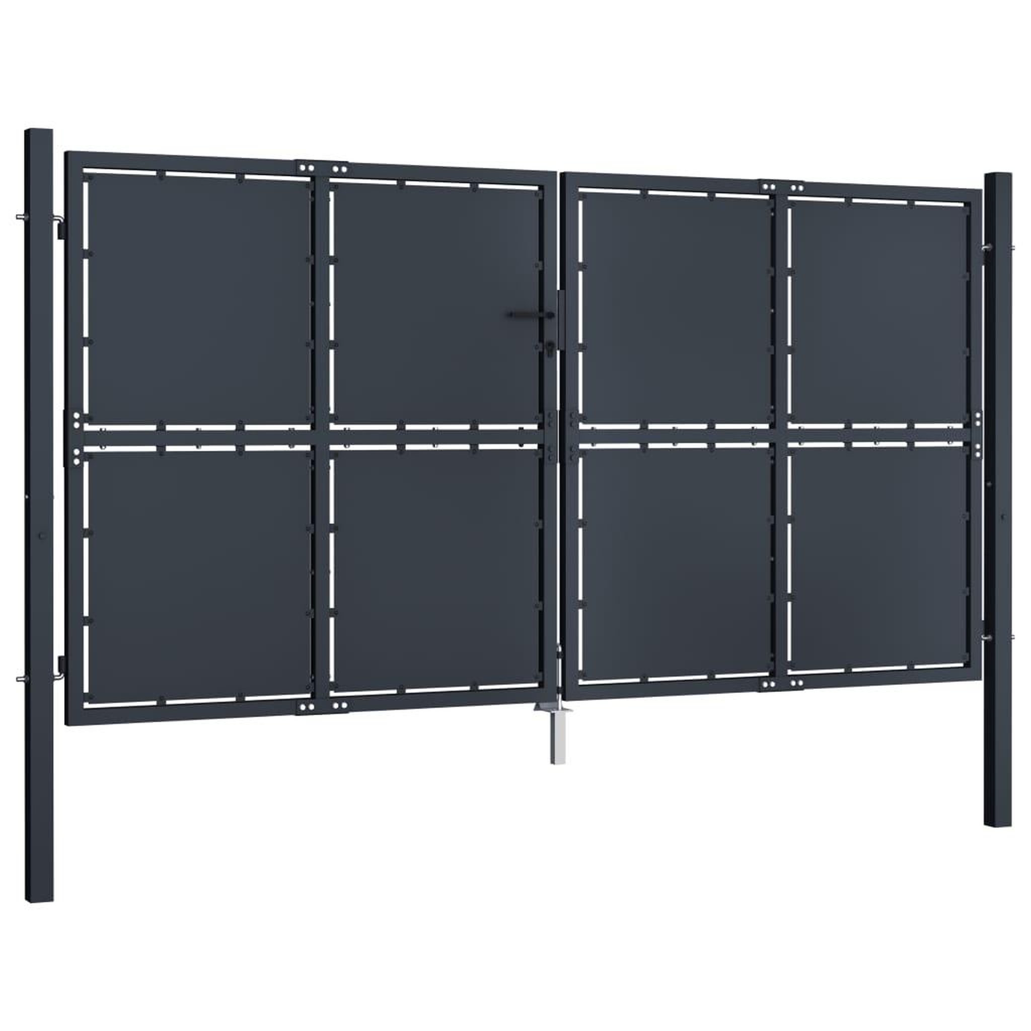 Voir la diapositive 2 : VIDAXL Portail de jardin Acier 300 x 125 cm Anthracite