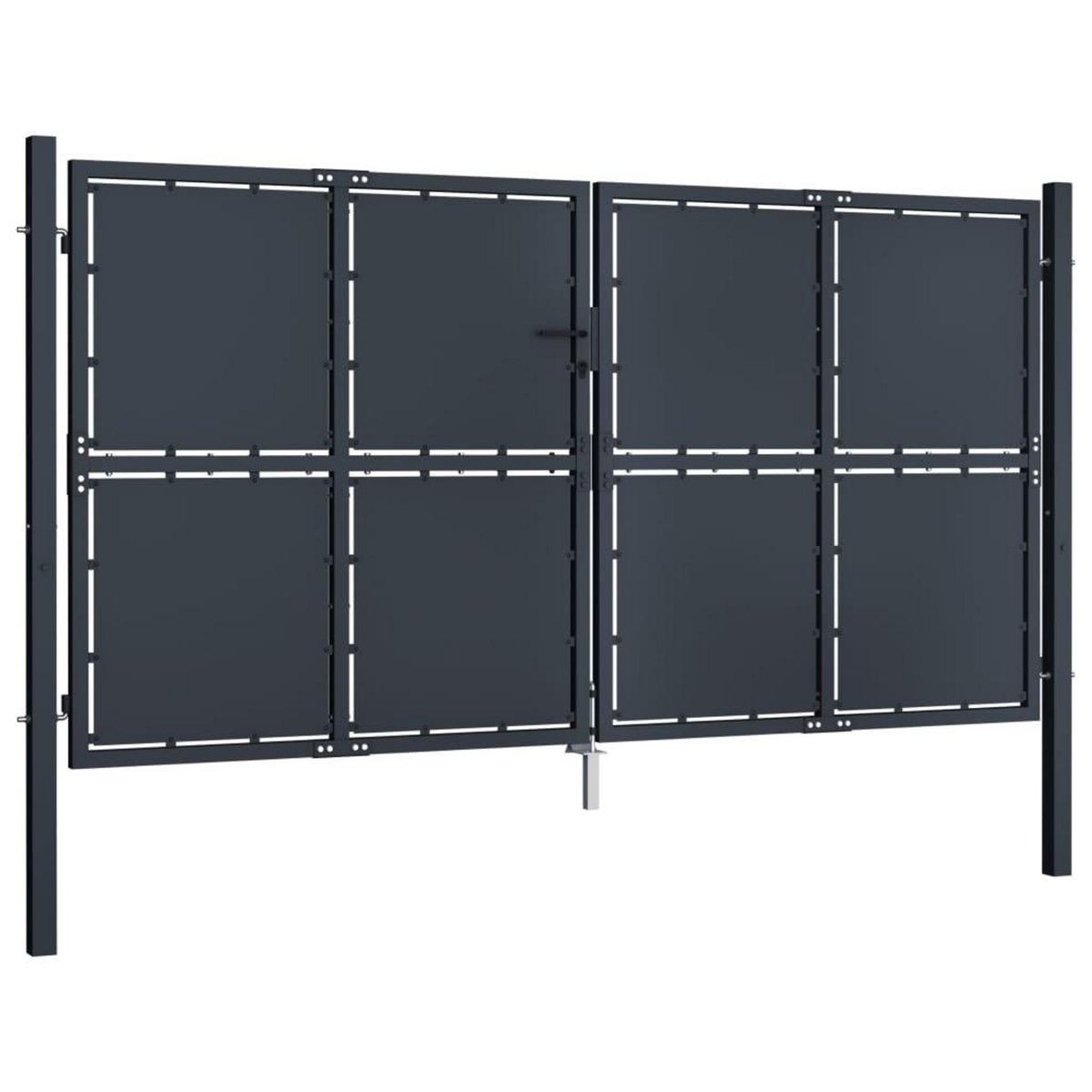 VIDAXL Portail de jardin Acier 300 x 125 cm Anthracite