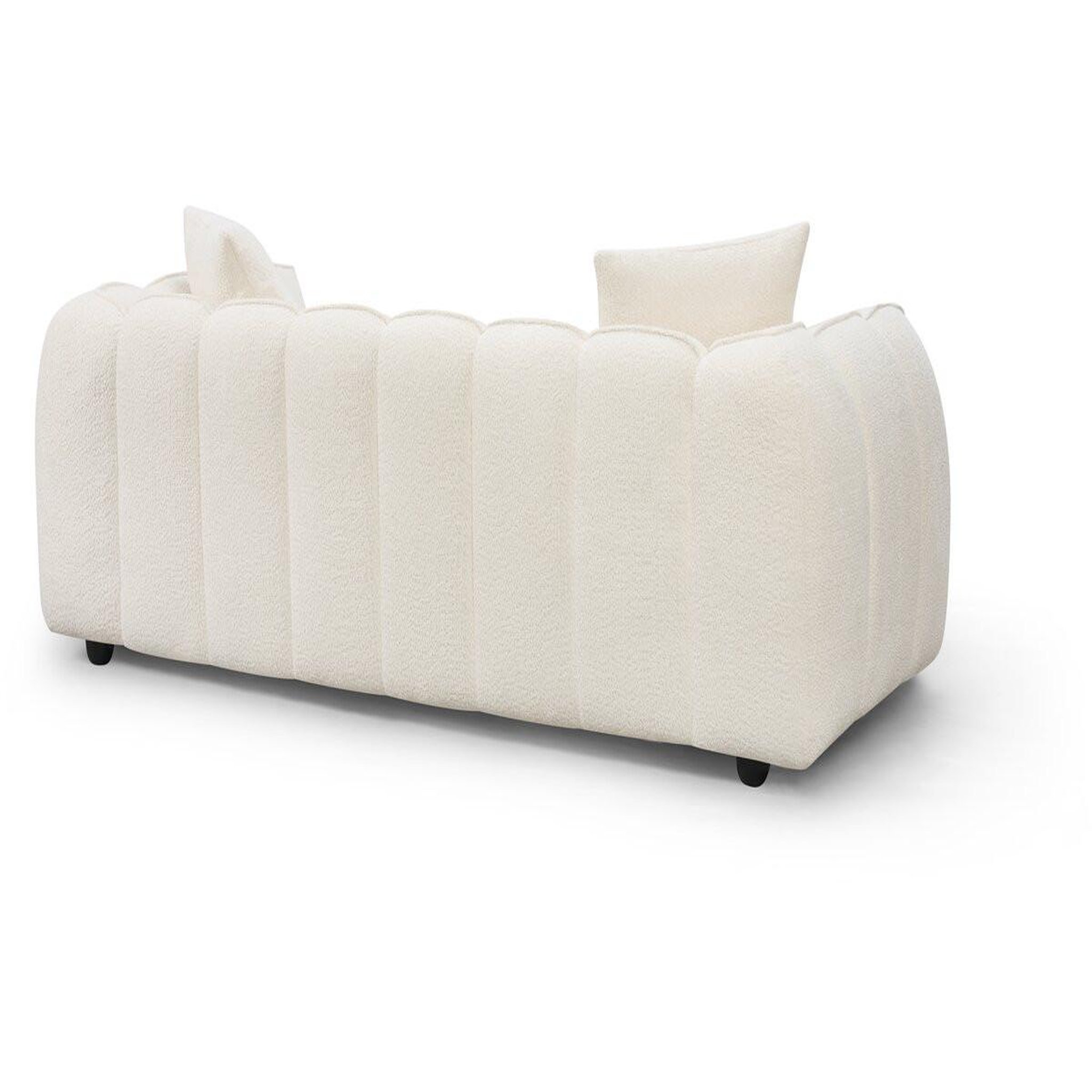 Voir la diapositive 4 : Habitat et Jardin Canapé droit en tissu style bubble  balzac  - 3 places - crème