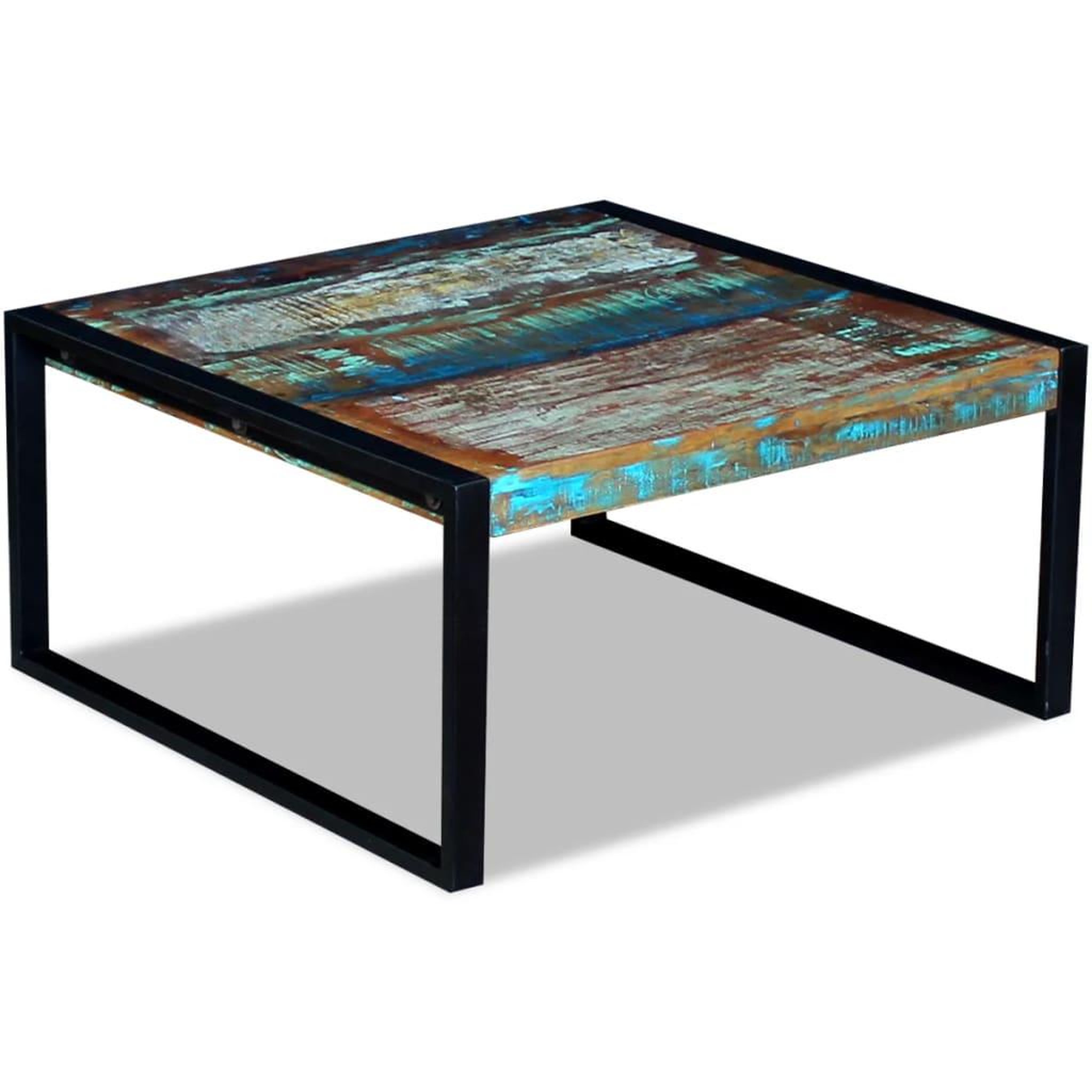 Voir la diapositive 5 : VIDAXL Table basse bois de recuperation massif 80x80x40 cm