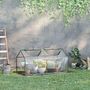 Voir la diapositive 2 : OUTSUNNY Mini serre de jardin serre à tomates 120 x 60 x 60 cm 2 fenêtres zippées enroulables acier thermolaqué PVC haute densité transparent