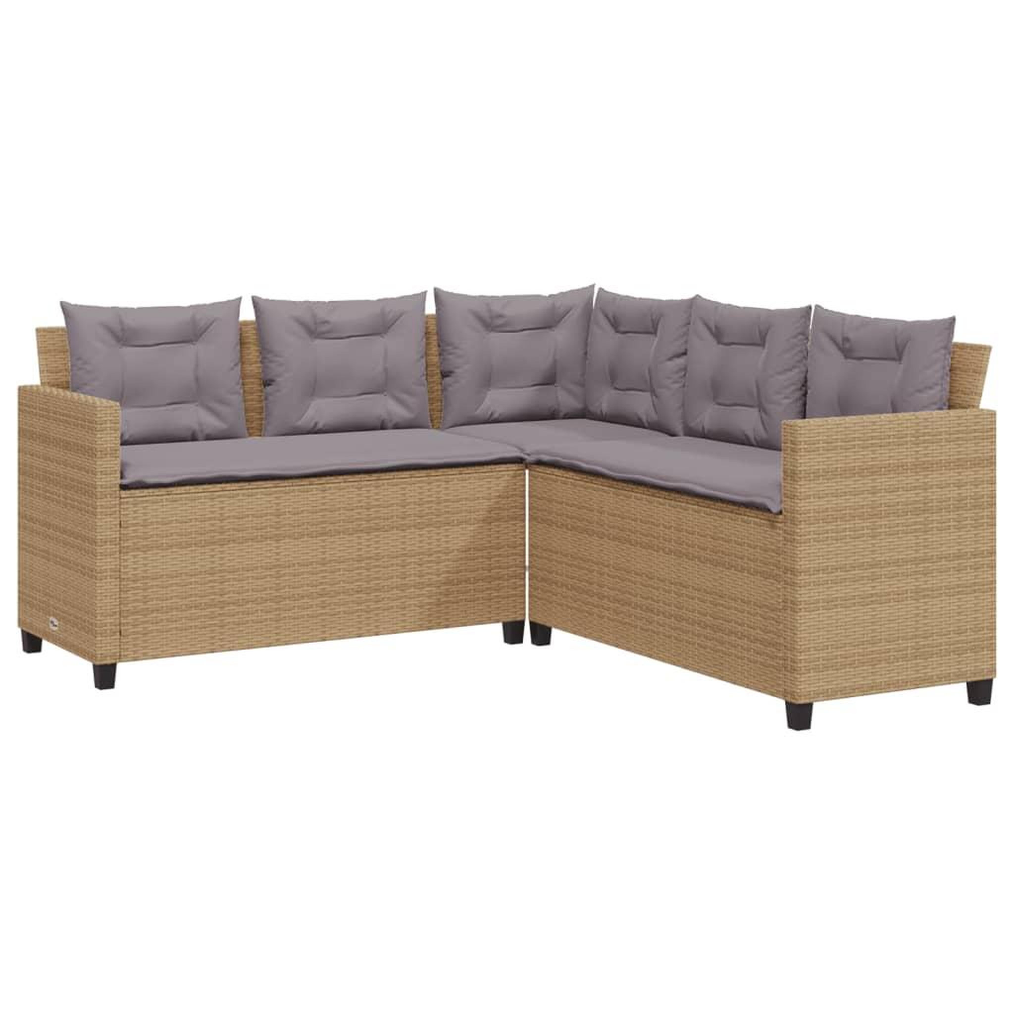 Voir la diapositive 5 : VIDAXL Canape de jardin avec table et coussins en forme de L beige
