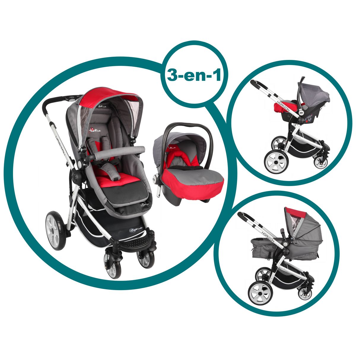 TROTTINE Poussette combiné duo 3 en 1 Horizon