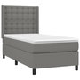 Voir la diapositive 3 : VIDAXL Sommier a lattes de lit avec matelas Gris fonce 80x200 cm Tissu