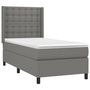 Voir la diapositive 3 : VIDAXL Sommier a lattes de lit avec matelas Gris fonce 80x200 cm Tissu