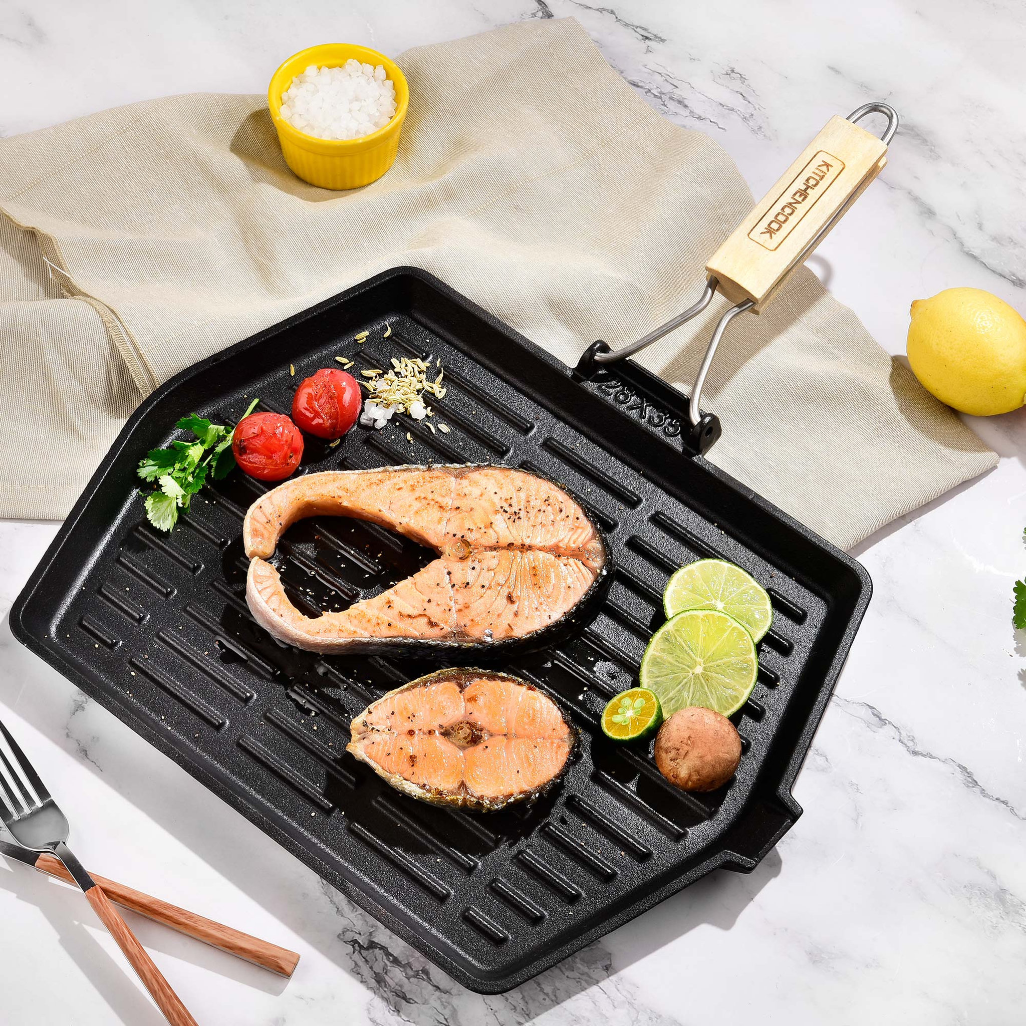 Voir la diapositive 3 : Grill rectangulaire induction35 x 28 cm 