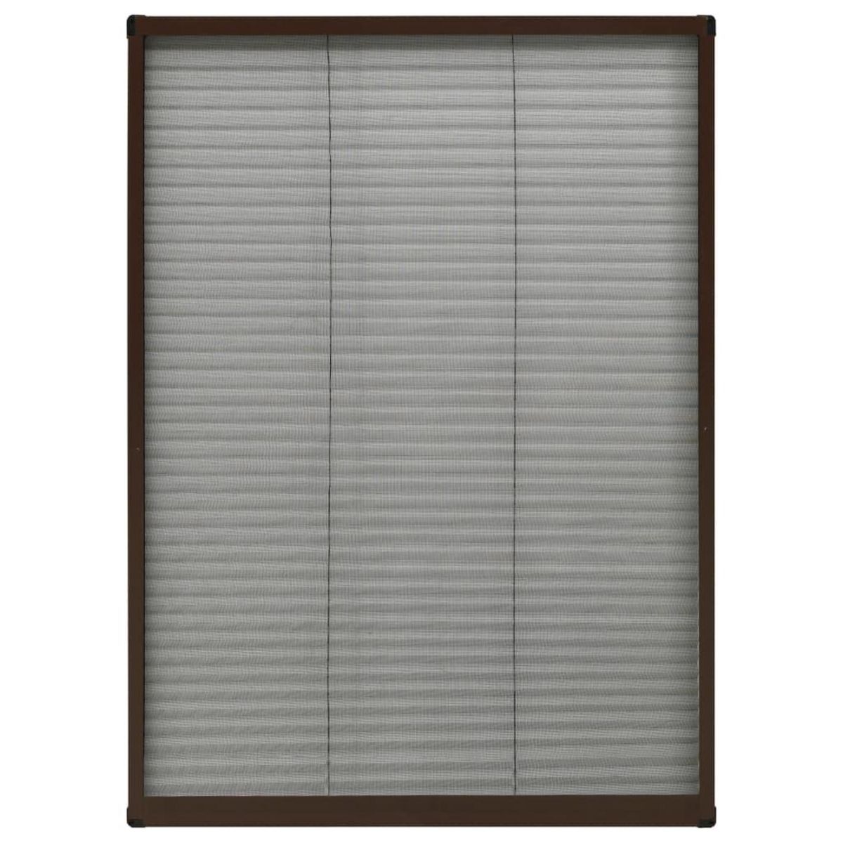 VIDAXL Moustiquaire plissee pour fenetre Aluminium Marron 80x120 cm