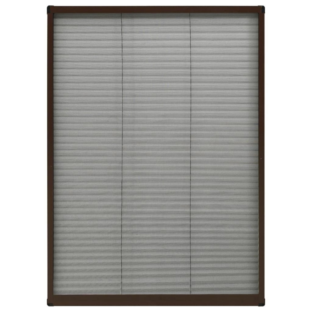 VIDAXL Moustiquaire plissee pour fenetre Aluminium Marron 80x120 cm