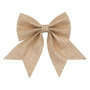 Voir la diapositive 2 : ATMOSPHERA Lot de 3 Sujets de Noël en Jute  Nœuds  13cm Beige