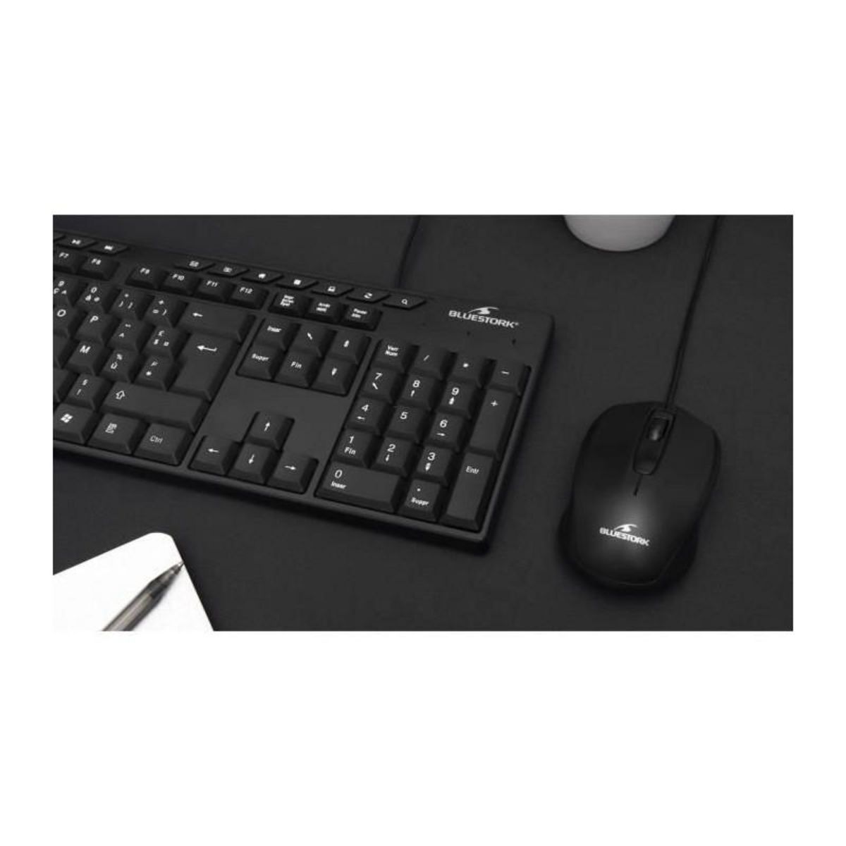 BLUESTORK Pack Clavier Souris - BLUESTORK - MEDIA OFFICE - Filaire - Azerty - Compatible Windows - Noir