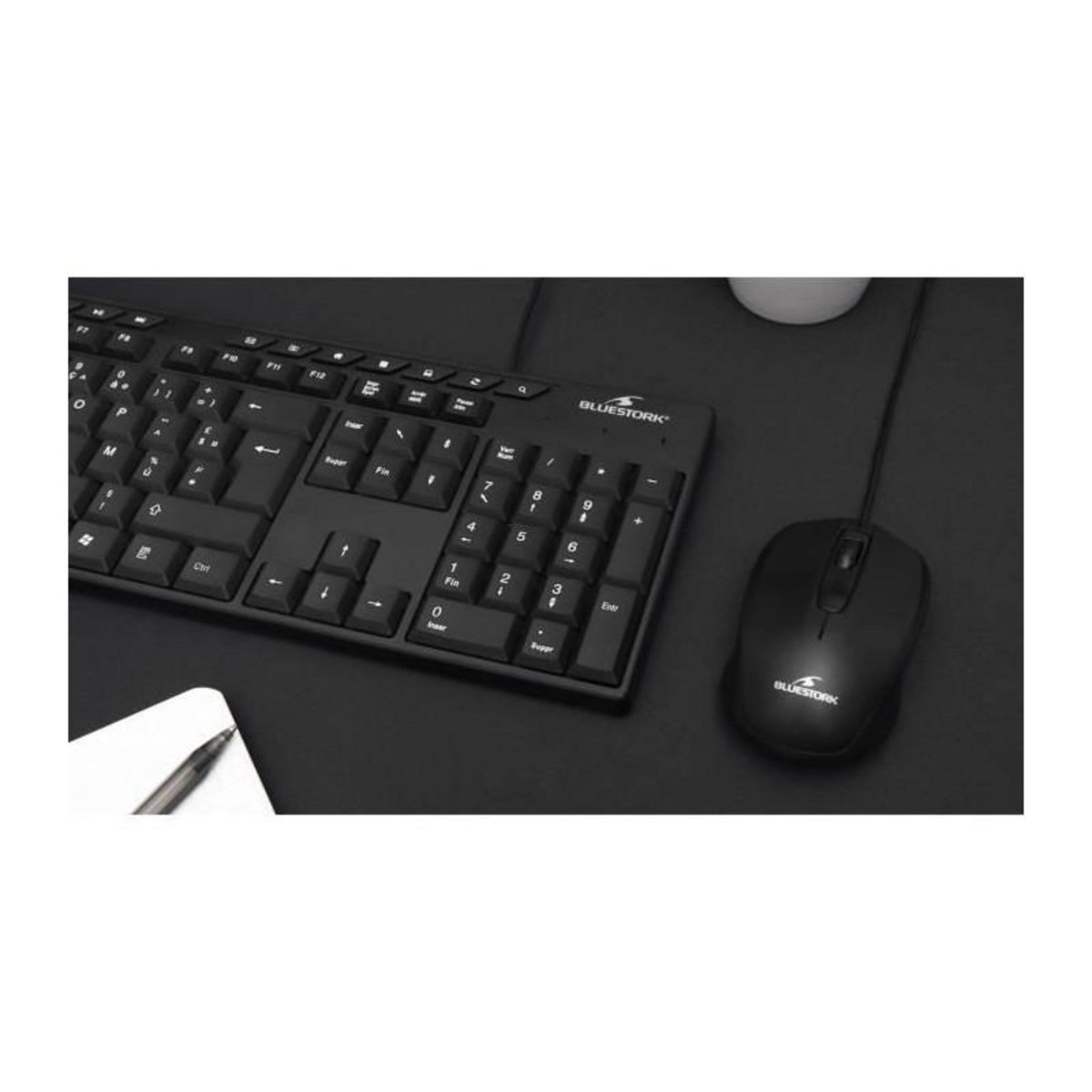 BLUESTORK Pack Clavier Souris - BLUESTORK - MEDIA OFFICE - Filaire - Azerty - Compatible Windows - Noir