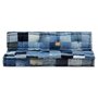 VIDAXL Coussins de canape palette 2 pcs Bleu Patchwork en denim