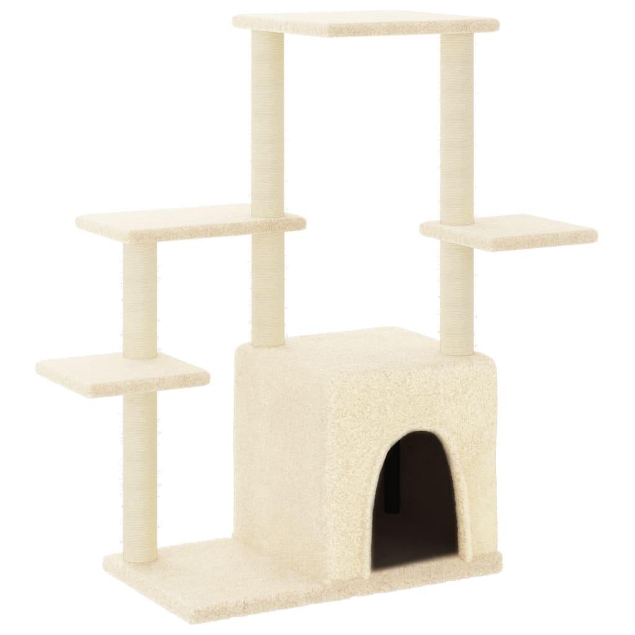 Voir la diapositive 2 : VIDAXL Arbre a chat avec griffoirs en sisal creme 97,5 cm