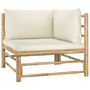 Voir la diapositive 3 : VIDAXL Salon de jardin 9 pcs avec coussins blanc creme bambou