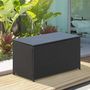 Voir la diapositive 2 : OUTSUNNY Coffre malle de rangement 118L x 54l x 59H cm résine tressée imitation rotin café foncé
