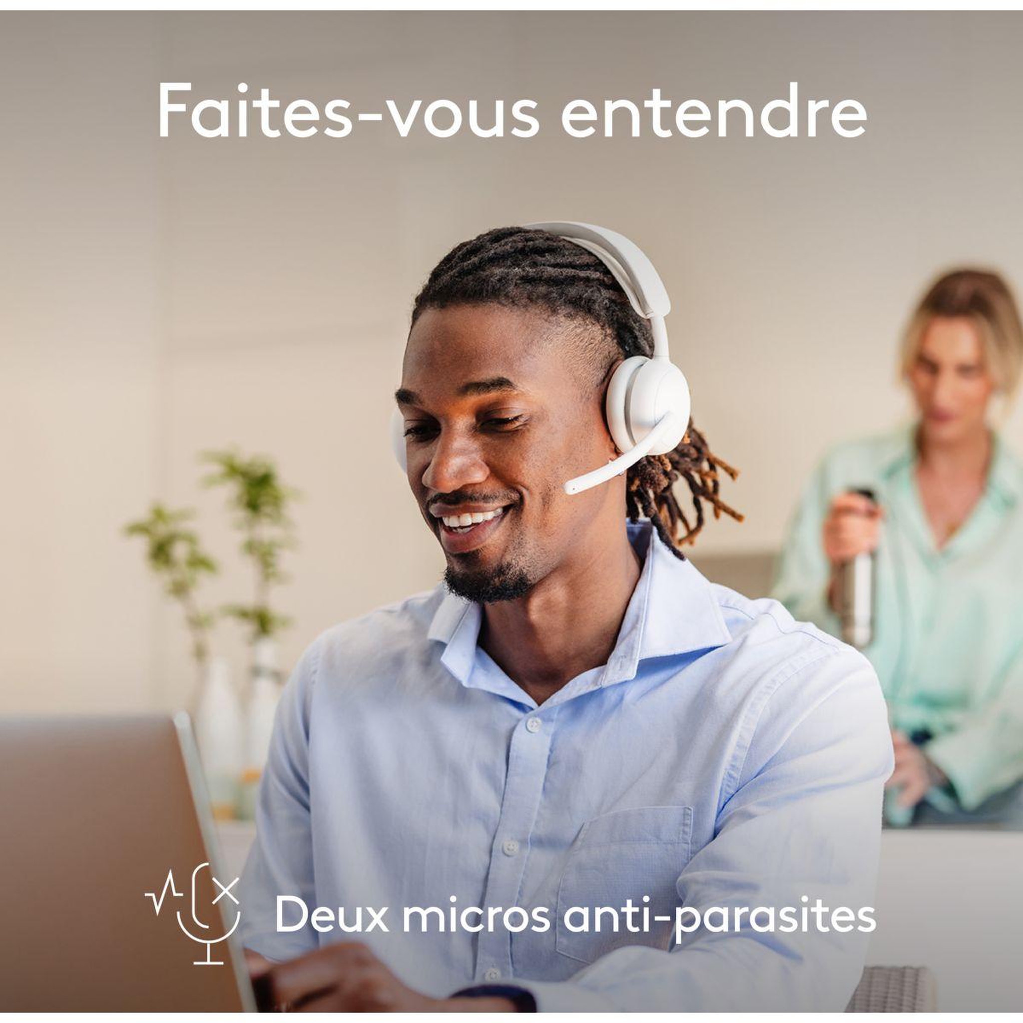 Voir la diapositive 4 : Logitech Micro-casque zone wireless 2 off white
