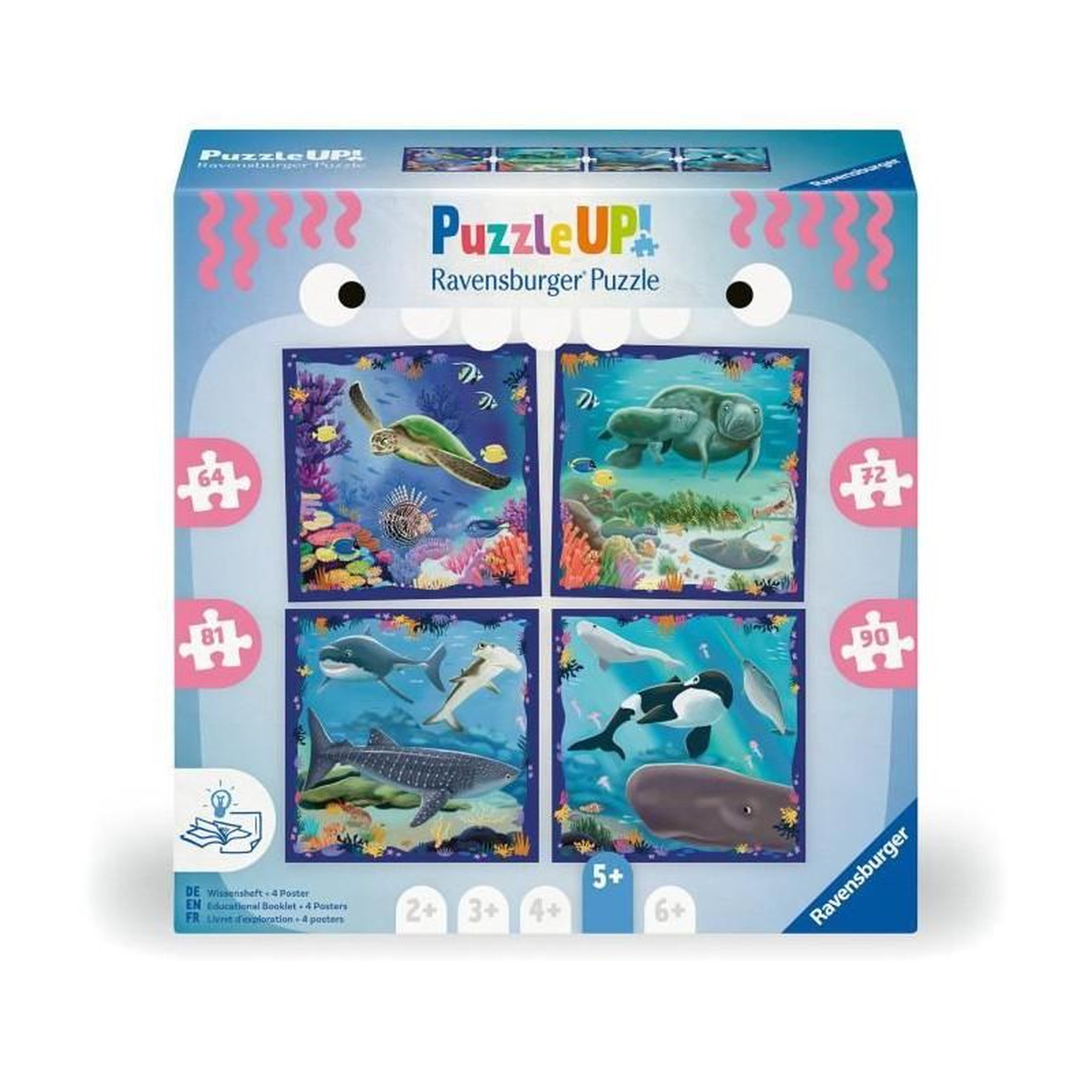 Voir la diapositive 3 : RAVENSBURGER Puzzle Up! Animaux marins - 5 ans