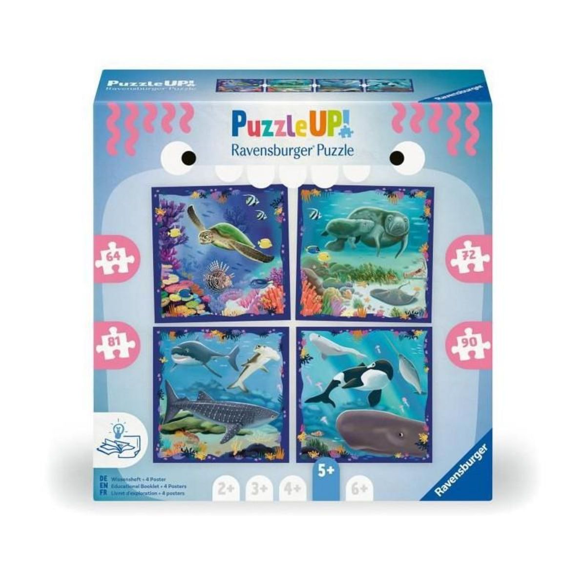 RAVENSBURGER Puzzle Enfant, Puzzle UP!, Les animaux marins, des 5 ans, 12004004, Ravensburger