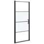 Voir la diapositive 2 : VIDAXL Porte de douche 81x195 cm Verre trempe demi-depoli Noir