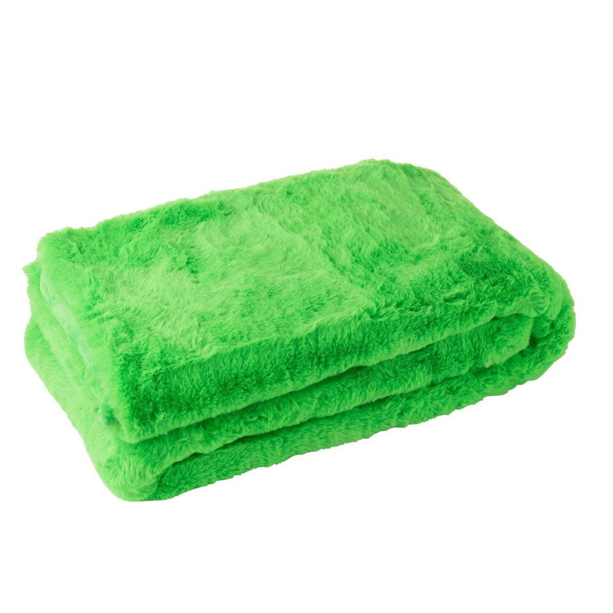 Paris Prix Plaid Imitation Fourrure  Cutie  130x180cm Vert Fluo