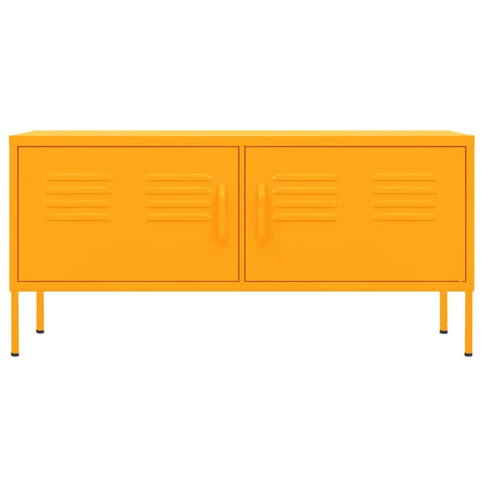Voir la diapositive 3 : VIDAXL Meuble TV Jaune moutarde 105x35x50 cm Acier
