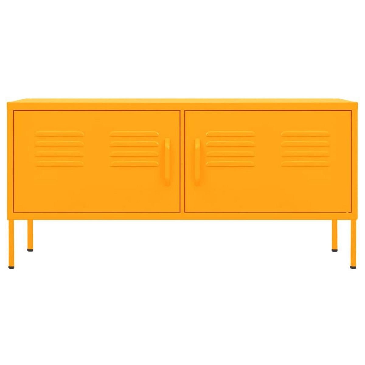 VIDAXL Meuble TV Jaune moutarde 105x35x50 cm Acier