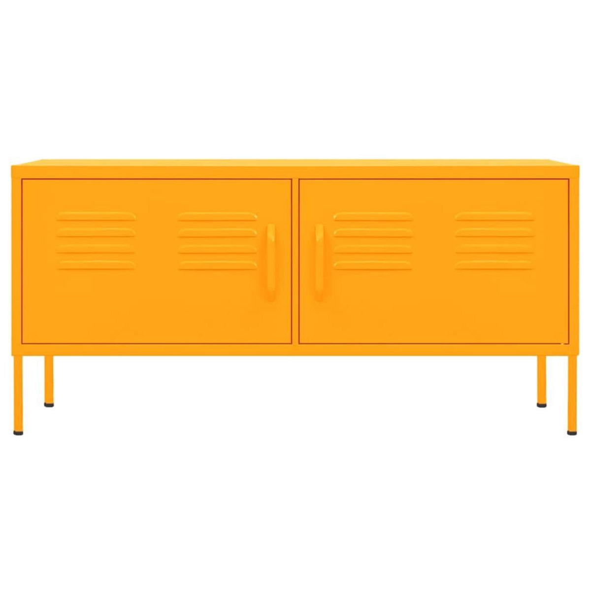 VIDAXL Meuble TV Jaune moutarde 105x35x50 cm Acier