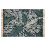 ATMOSPHERA Tapis à imprimé Jungle en coton - 120 x 170 cm - Vert et beige
