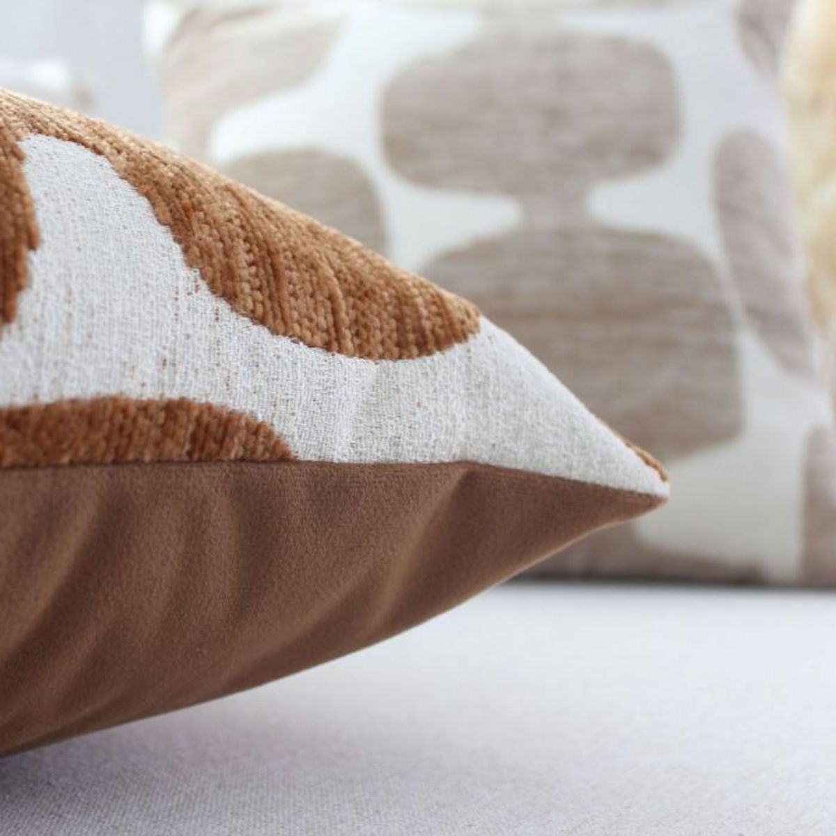 Paris Prix Coussin Déco à Motif  Copper  40x40cm Café & Blanc