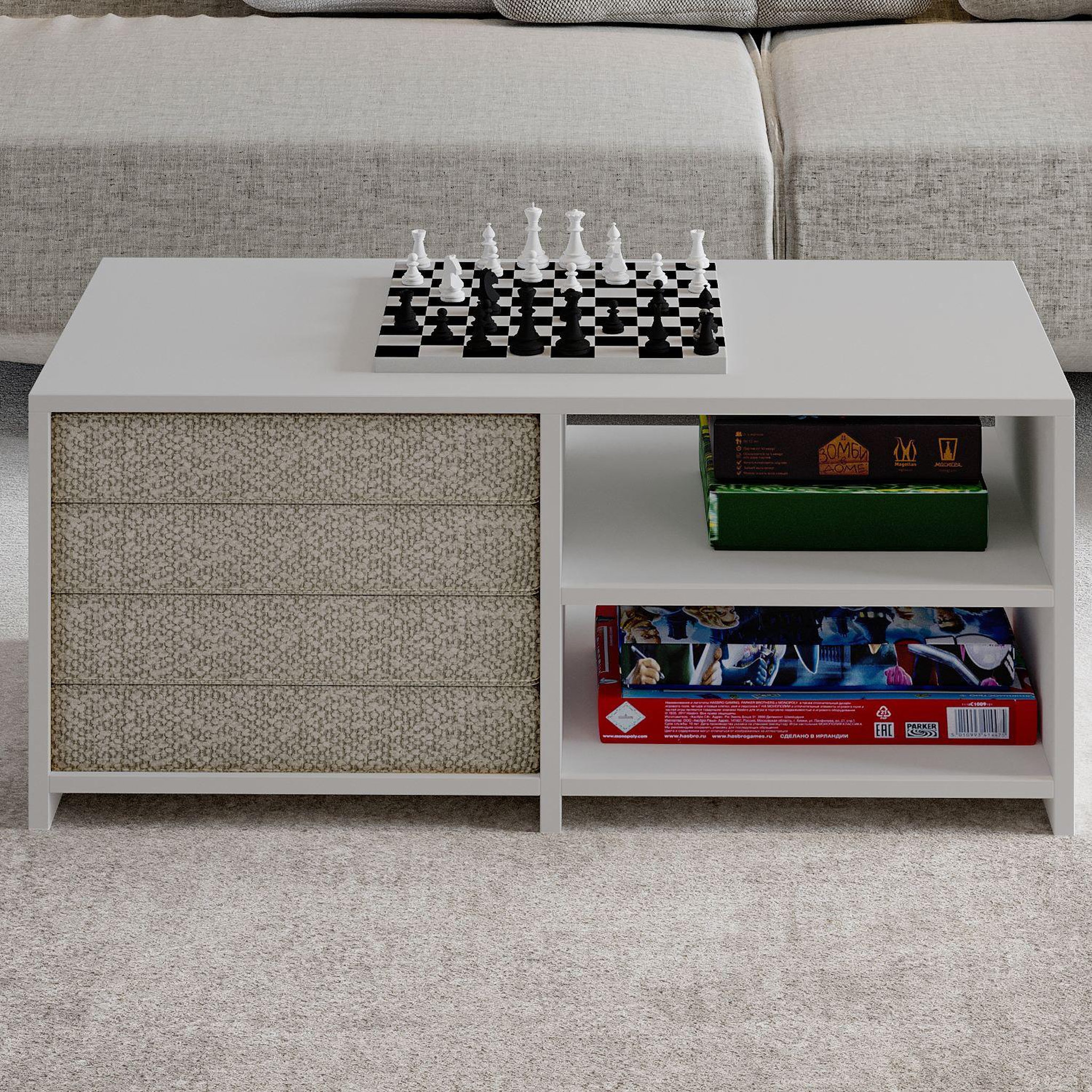 Voir la diapositive 3 : Habitat et Jardin Table basse en bois  gord  - 90 x 45 x 44 cm - blanc