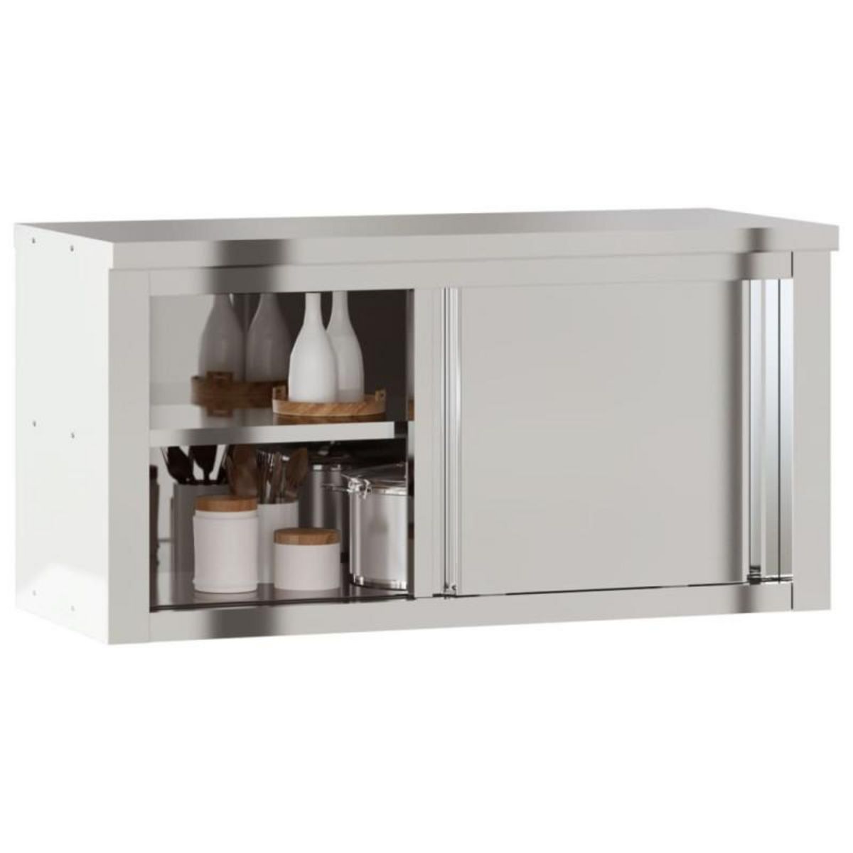 VIDAXL Armoire murale de cuisine avec portes coulissantes inox