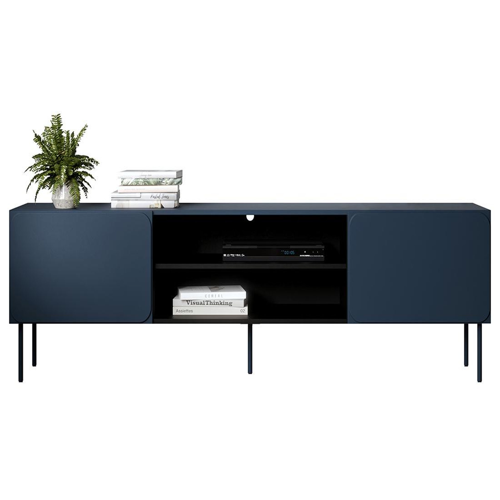 Voir la diapositive 4 : BEST MOBILIER Elvis - meuble tv 200 cm - 2 portes et 2 niches