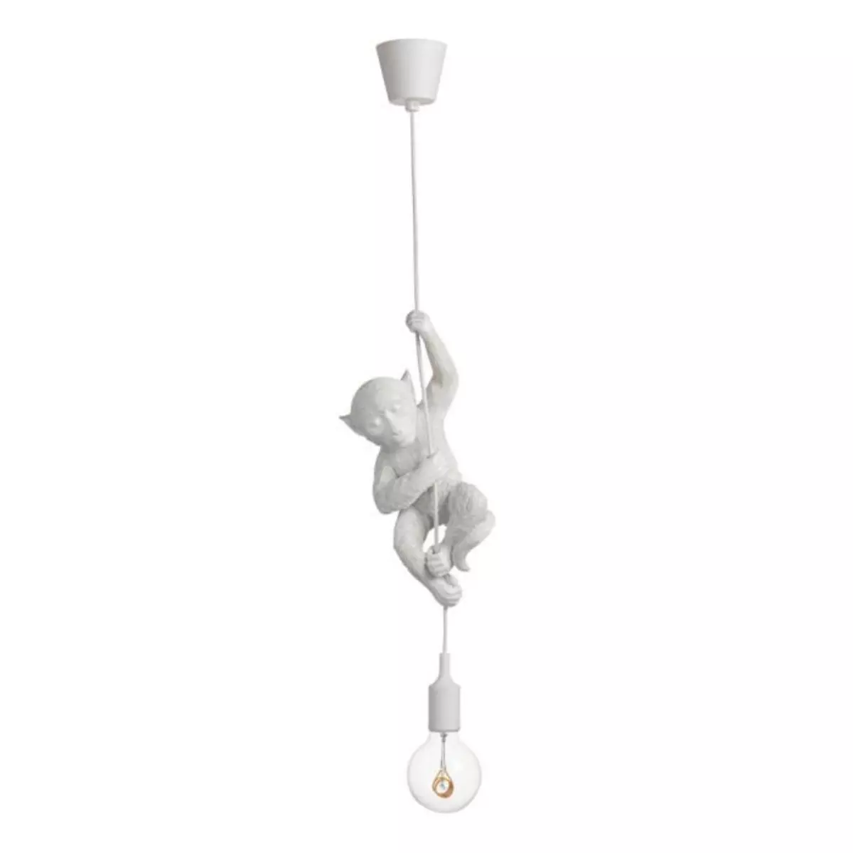 Paris Prix Lampe Suspension Design  Singe Déco  96cm Blanc
