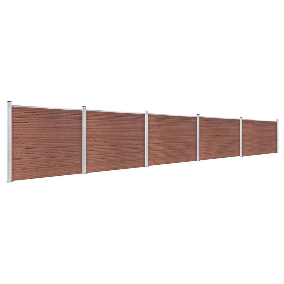VIDAXL Ensemble de panneau de cloture WPC 872x146 cm Marron