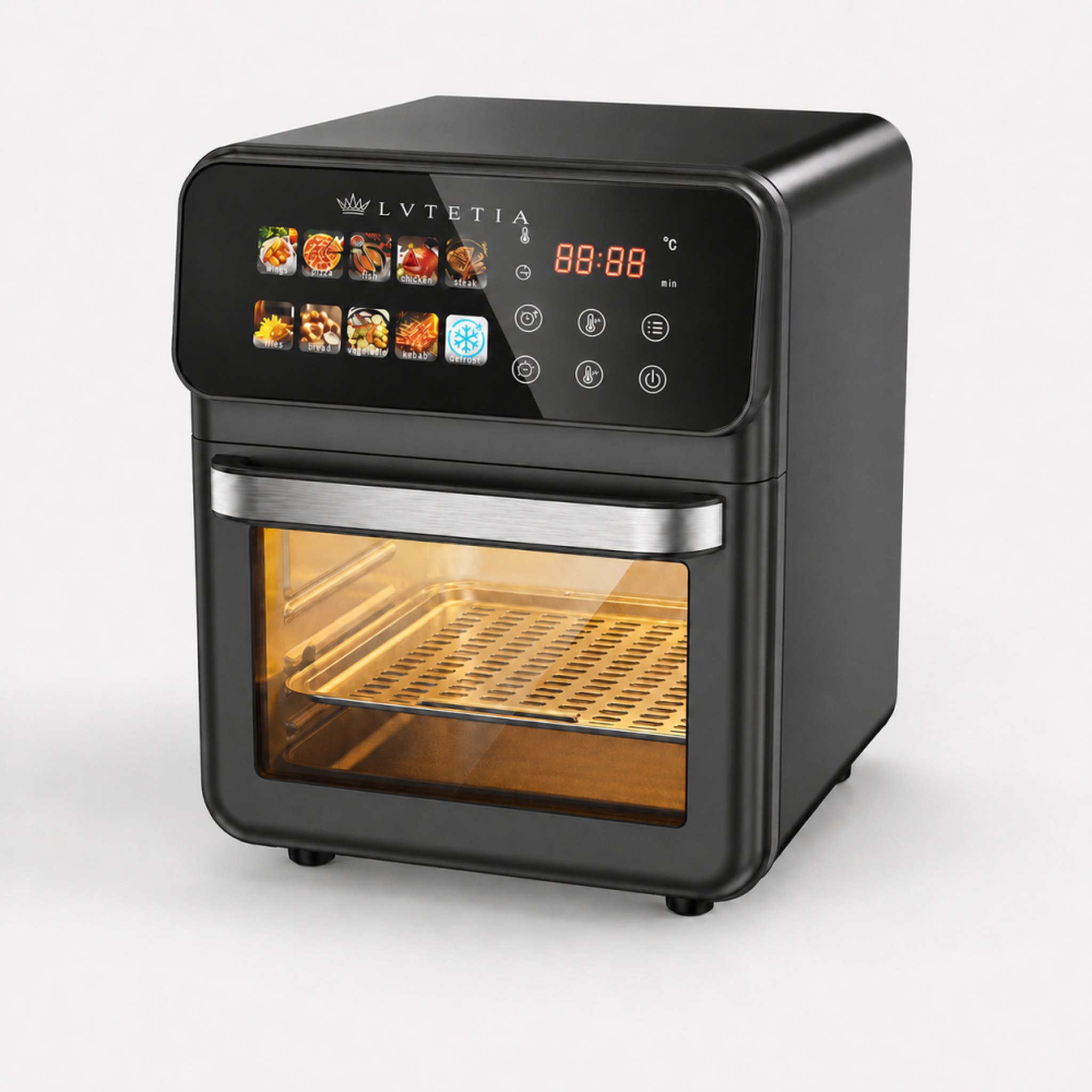 LVTETIA Air Fryer BW-9011D, friteuse sans huile grande capacité 10L avec fenêtre, 1350W, fonction vapeur