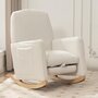 Voir la diapositive 3 : MERAX Fauteuil à Bascule Rocking Chair Avec Repose-pieds Extensible Blanc